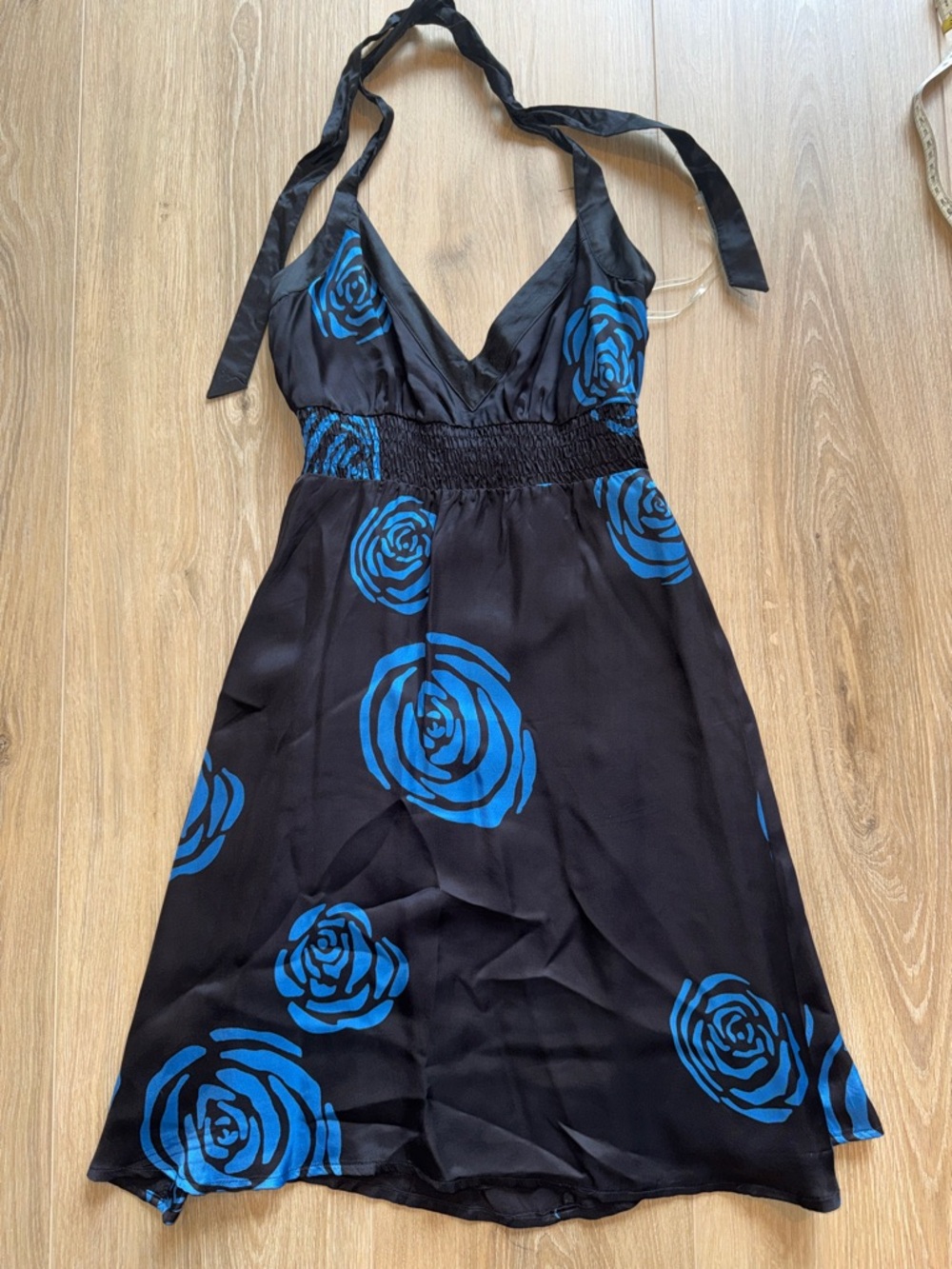 Blue Floral Halter Sundress - Women's